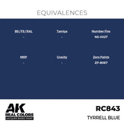 AK Interactive RC843 Real Colors Tyrrell Blue 17ml Lacquer Paint