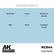 AK Interactive RC844 Real Colors GULF Blue 17ml Lacquer Paint