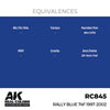 AK Interactive RC845 Real Colors Rally Blue 74F 1997-2002 17ml Lacquer Paint