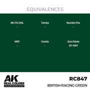 AK Interactive RC847 Real Colors British Racing Green 17ml Lacquer Paint