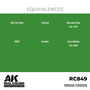 AK Interactive RC849 Real Colors Ninja Green 17ml Lacquer Paint