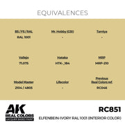 AK Interactive RC851 Real Colors Elfenbein-Ivory RAL 1001 Interior Color 17ml Lacquer Paint