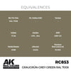 AK Interactive RC853 Real Colors Graugrun-Grey Green RAL 7008 17ml Lacquer Paint