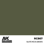 AK Interactive RC867 Real Colors Slate No.34 BS381 17ml Lacquer Paint