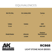 AK Interactive RC868 Real Colors Light Stone No.61 BS381 17ml Lacquer Paint