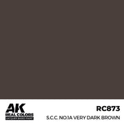 AK Interactive RC873 Real Colors S.C.C. No.1A Very Dark Brown 17ml Lacquer Paint