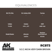 AK Interactive RC873 Real Colors S.C.C. No.1A Very Dark Brown 17ml Lacquer Paint
