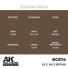 AK Interactive RC874 Real Colors S.C.C. No.2 Brown 17ml Lacquer Paint