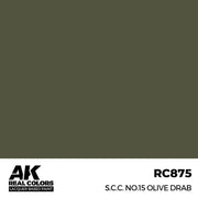 AK Interactive RC875 Real Colors S.C.C. No.15 Olive Drab 17ml Lacquer Paint