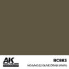 AK Interactive RC883 Real Colors No.9/No.22 Olive Drab WWII 17ml Lacquer Paint