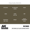 AK Interactive RC883 Real Colors No.9/No.22 Olive Drab WWII 17ml Lacquer Paint