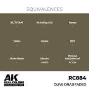 AK Interactive RC884 Real Colors Olive Drab Faded 17ml Lacquer Paint