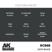 AK Interactive RC888 Real Colors NATO Black 17ml Lacquer Paint