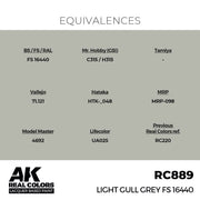 AK Interactive RC889 Real Colors Light Gull Grey FS 16440 17ml Lacquer Paint