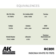 AK Interactive RC891 Real Colors Insignia White FS 17875 17ml Lacquer Paint