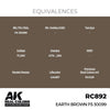 AK Interactive RC892 Real Colors Earth Brown FS 30099 17ml Lacquer Paint