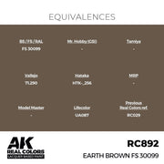 AK Interactive RC892 Real Colors Earth Brown FS 30099 17ml Lacquer Paint