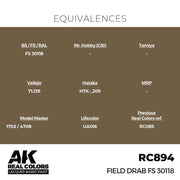 AK Interactive RC894 Real Colors Field Drab FS 30118 17ml Lacquer Paint