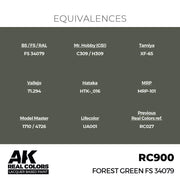 AK Interactive RC900 Real Colors Forest Green FS 34079 17ml Lacquer Paint
