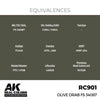 AK Interactive RC901 Real Colors Olive Drab FS 34087 17ml Lacquer Paint