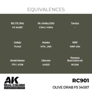 AK Interactive RC901 Real Colors Olive Drab FS 34087 17ml Lacquer Paint