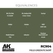 AK Interactive RC904 Real Colors Field Green FS 34097 17ml Lacquer Paint
