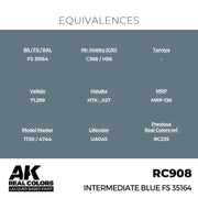 AK Interactive RC908 Real Colors Intermediate Blue FS 35164 17ml Lacquer Paint