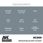 AK Interactive RC909 Real Colors Medium Blue Grey FS 35237 17ml Lacquer Paint