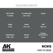 AK Interactive RC912 Real Colors Grey FS 36081 17ml Lacquer Paint