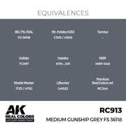 AK Interactive RC913 Real Colors Medium Gunship Grey FS 36118 17ml Lacquer Paint