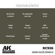 AK Interactive RC926 Real Colors Dark Olive Drab 41 17ml Lacquer Paint