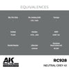 AK Interactive RC928 Real Colors Neutral Grey 43 17ml Lacquer Paint