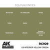 AK Interactive RC929 Real Colors US Interior Yellow Green 17ml Lacquer Paint