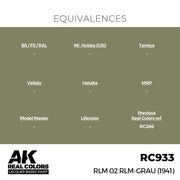 AK Interactive RC933 Real Colors RLM 02 RLM-GRAU 1941 17ml Lacquer Paint