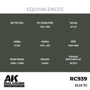 AK Interactive RC939 Real Colors RLM 70 17ml Lacquer Paint