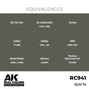 AK Interactive RC941 Real Colors RLM 74 17ml Lacquer Paint