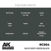 AK Interactive RC954 Real Colors IJN D1 Deep Green Black 17ml Lacquer Paint