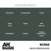AK Interactive RC955 Real Colors IJN D2 Green Black 17ml Lacquer Paint