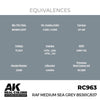 AK Interactive RC963 Real Colors RAF Medium Sea Grey BS381C/637 17ml Lacquer Paint