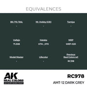 AK Interactive RC978 Real Colors AMT-12 Dark Grey 17ml Lacquer Paint