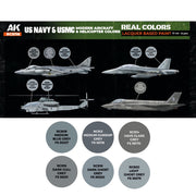 AK Interactive RCS116 Real Colors Set US Navy & USMC Modern Aircraft & Helicopter Colours