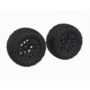 Arrma 1608 dBoots Foess MT Tyre Set on Black Wheels 2pcs