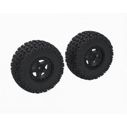 Arrma 1616 DBoots Fortress SC Tyres on Black Wheels 2pcs