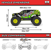 Arrma Gorgon MEGA 550 2wd RC Monster Truck Gunmetal ARA3230ST3