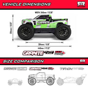 Arrma Granite MEGA 665 1/10 4X4 Brushed Monster Truck RTR (Green) ARA4202V4T1