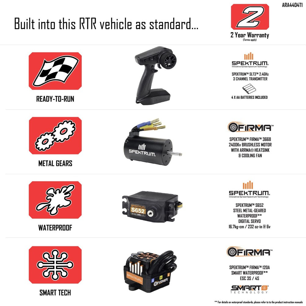 Arrma 1/8 Mojave 4X4 BLX 4S Desert Truck (White/Red) ARA4404T1