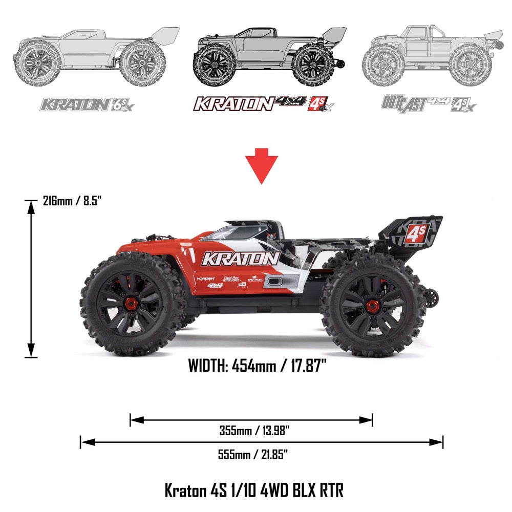 Arrma Kraton V2 4X4 BLX 4S RC Speed Monster Truck Green ARA4408V2T4