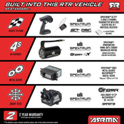 Arrma Quake 4S BLX 1/8 4WD Monster Truck (Blue)