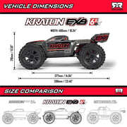 Arrma 1/8 Kraton 6S EXB 4X4 RC Truck (Black) ARA8708V6T1