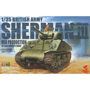 Asuka 35018 1/35 British Army Sherman 3 Mid Production with Cast Drivers Hood